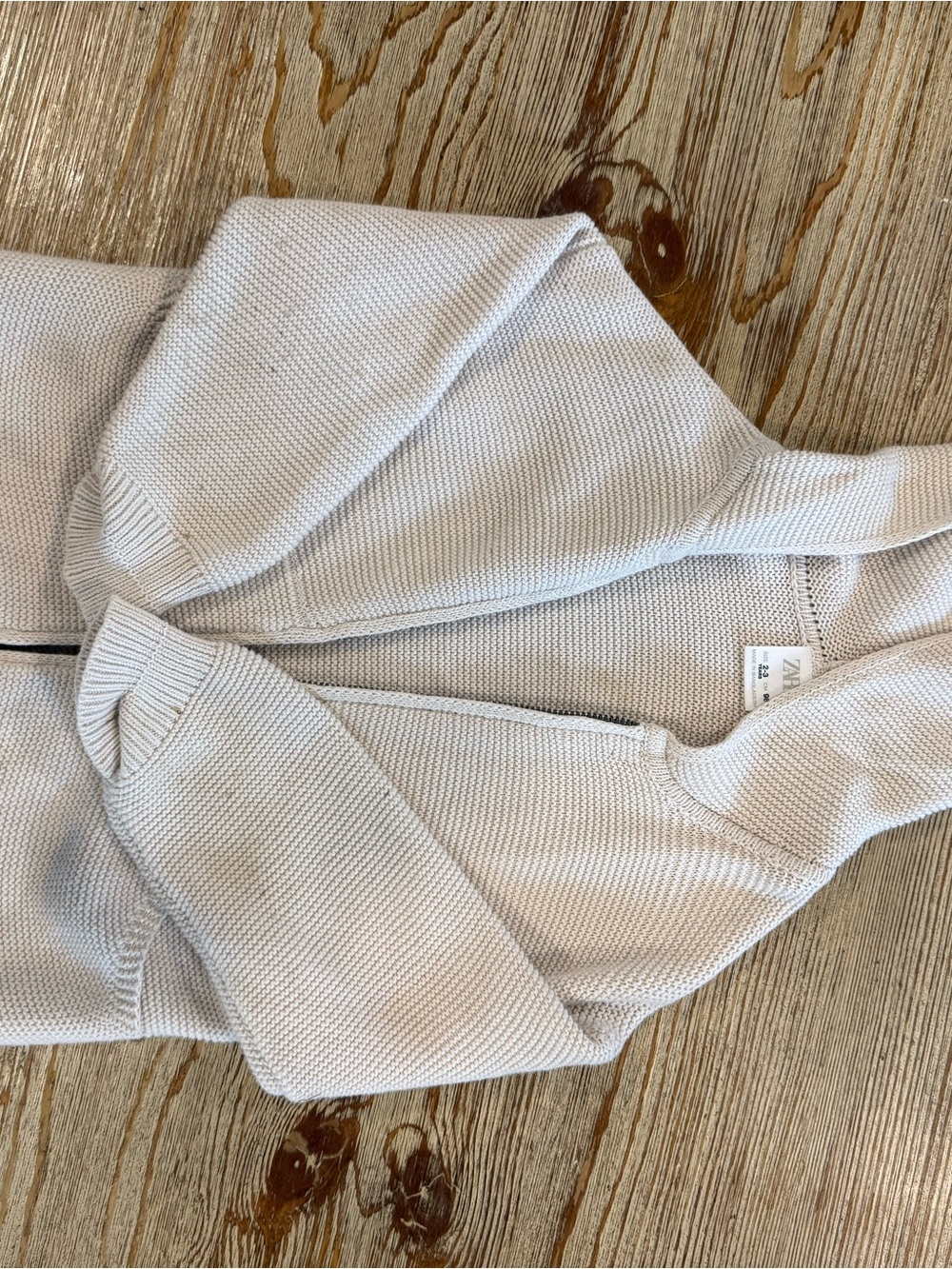 Zara Light Gray Knit Zip Cardigan